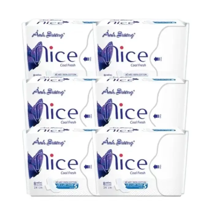 Combo 6 gói Nice Nắp Cool BVS - Tặng 1 ban đêm hoặc 1 hằng ngày 20 miếng