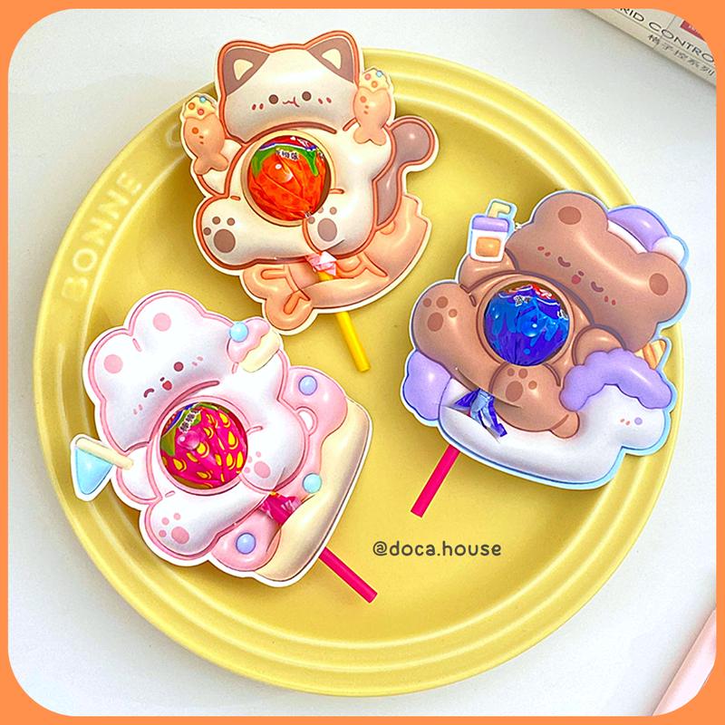 Set 15-30 Giấy Gói Trang Trí Kẹo Mút In 2 Mặt Hoạ Tiết 3D Hoạt Hình Dễ Thương Làm Quà Tặng Crush Người Thương Siêu Đáng Yêu 2