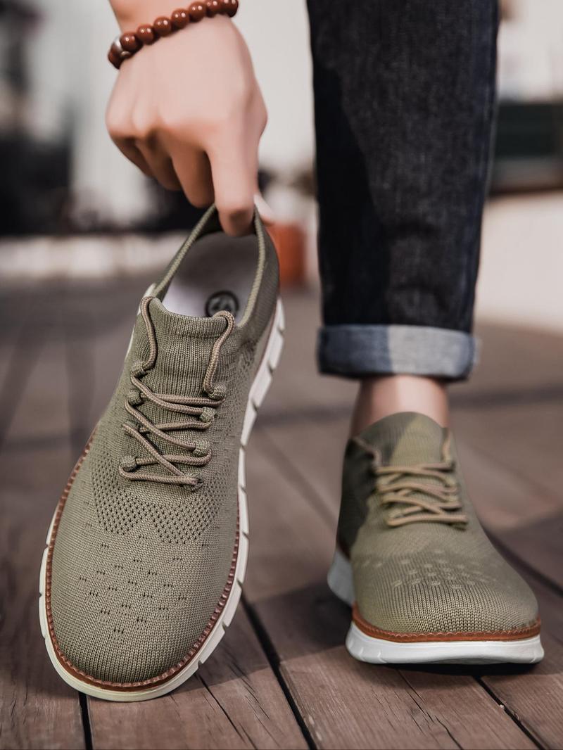 Product Introduction of Men's Casual Lace Up Low Top Sneakers, Breathable Comfortable Sports Running Shoes, All-match Commuter Shoes for Work & Daily Wear 3
