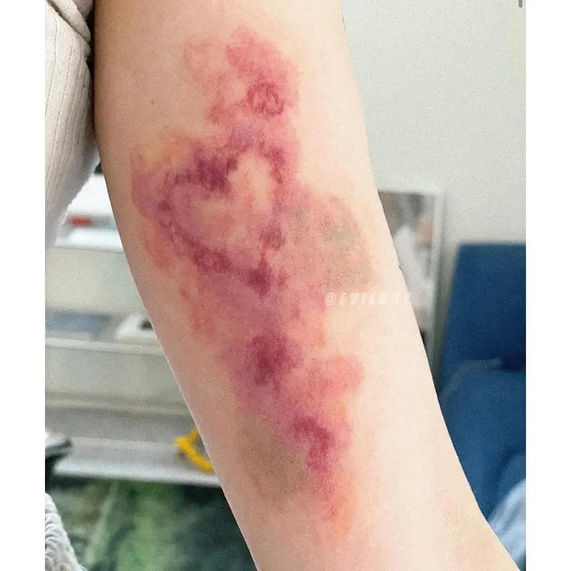 Pelekat Tatu Warna Estetik, Rekaan Morbid Bruise Cinta, Boleh Dicuci, Sesuai untuk Lengan Gadis Cantik, Simulasi, Dicat Realistik, Gaya Ins
