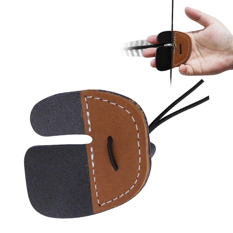 AT Thickened Cowhide Cowhide Finger Guard Protector for Traditional Bow Recurve Bow 4