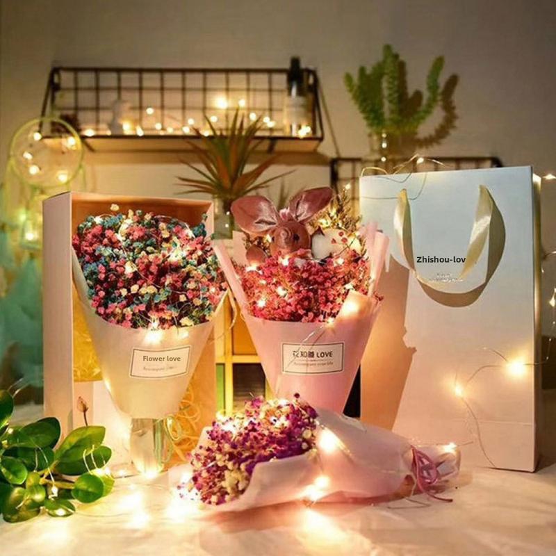 Product Introduction of Cross-Border Hot-Selling Christmas Decoration Lights Gift Box Cake Decoration Copper Wire Lights LED Battery Box Copper Wire String Lights Battery Powered LED Copper Wire Light String 8