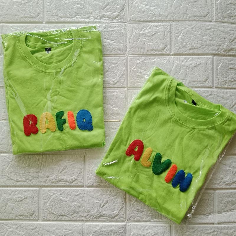 Product Introduction of kaos nama anak bahan Katun kombad adem untuk anak laki-laki dan perempuan usia 0-13 tahun lengan pendek 8