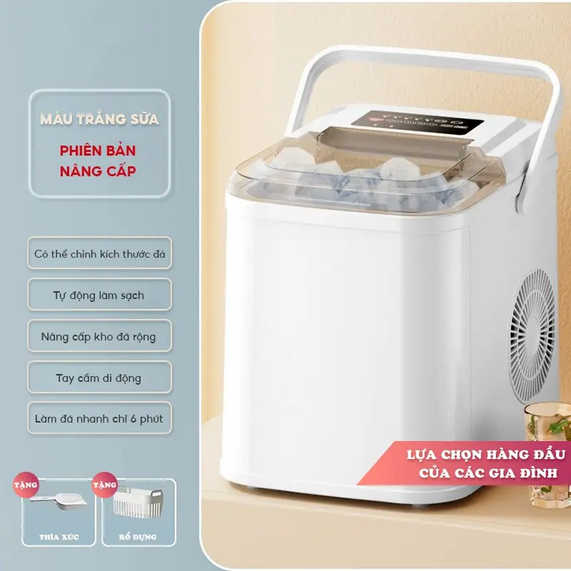 [Hàng có sẵn] Máy Làm Đá Viên Mini 5 Phút Cho Gia Đình  KaiXin - Tủ Làm Đá Tự Động Siêu Nhanh Nhỏ Gọn Tiện Lợi Với Trọng Lượng 6kg