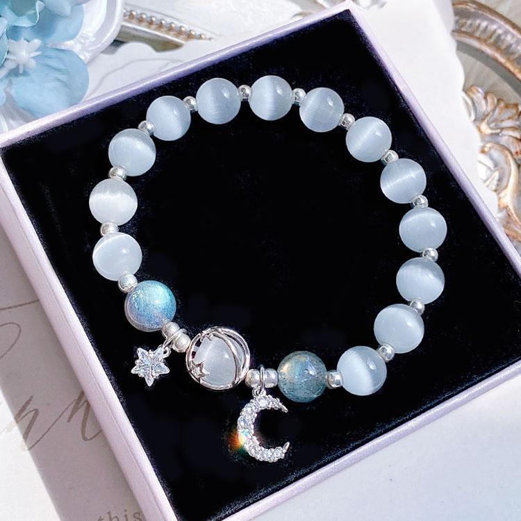 Product Introduction of （COD）Vòng Tay Tua Rua Hình Bướm, Thiết Kế Cổ Xưa Opal Bùng Nổ, Dành Cho Nữ, Pha Lê Ánh Trăng Màu Xám Aquamarine, Quà Tặng Cho Bạn Gái Và Bé Gái, Đá Ánh Trăng Màu Xám Thanh Lịch, Phong Cách Trăm Chuỗi vòng 12