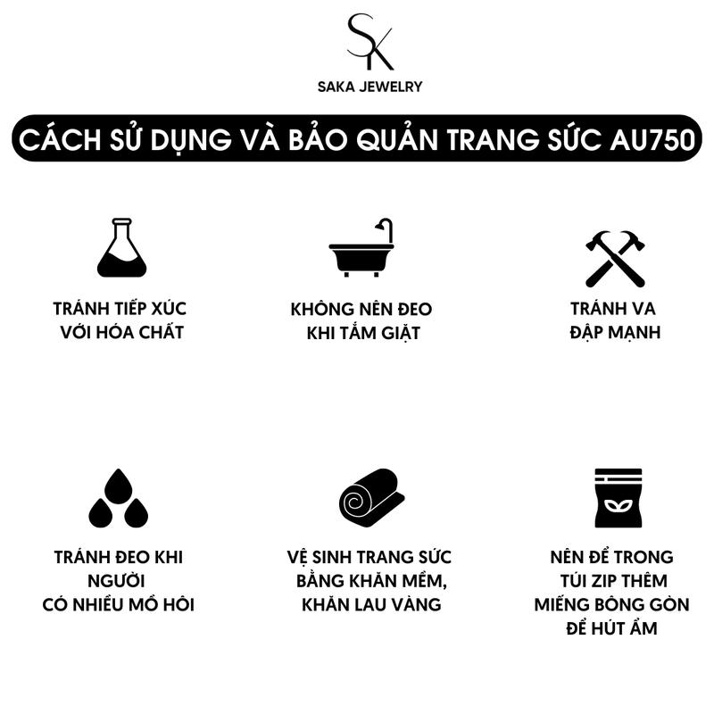 Product Introduction of Trang sức AU750 Nhẫn vương niệm đính tấm - SKN 153| Saka Jewelry Trang sức AU750 3