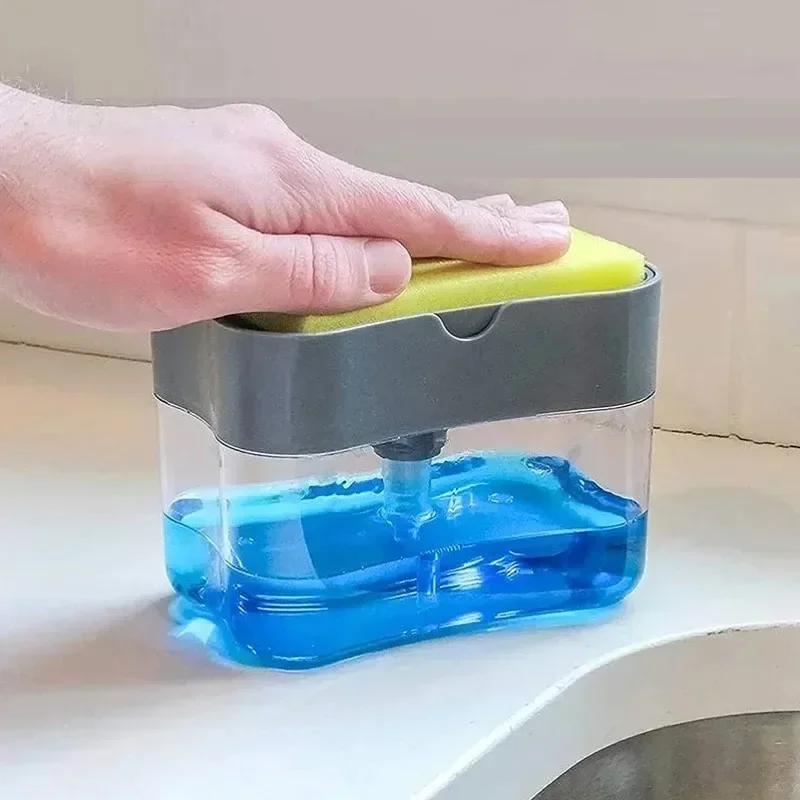 380ml Kitchen Sponge Dispenser Automatic Soap Dispenser Bottle for Detergent Liquid Dish Soap Dispenser Manual Soap Pump 0