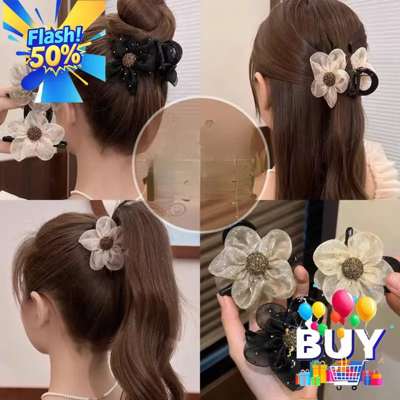 Kẹp Tóc Càng Cua Hoa Hướng Dương, Hàng Mới Về Mùa Hè, Dành Cho Phụ Nữ Và Nam Giới, Kẹp Tóc Đuôi Ngựa Cao, Cố Định Sau Đầu, Kẹp Cá Mập Hoa, Phụ Kiện Tóc, Giá Cả Phải Chăng, Cao Cấp, Thích Hợp Cho Phụ Nữ Và Nam Giới, Năm 2025 set  dây  buộc  tóc 8