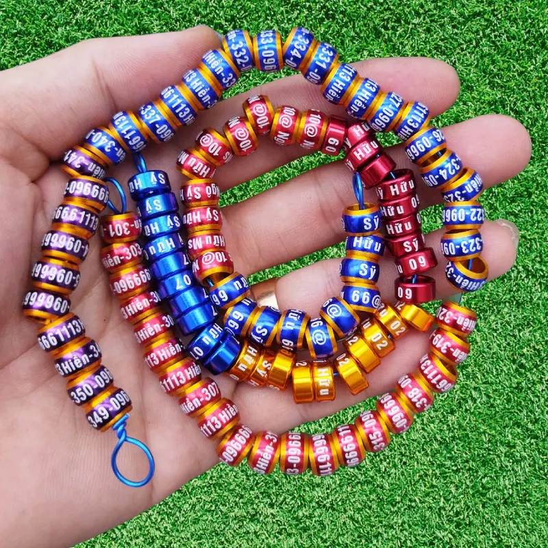 10 chiếc vòng đeo chân chim cu gáy có tùy chỉnh tên & số điện thoại 2