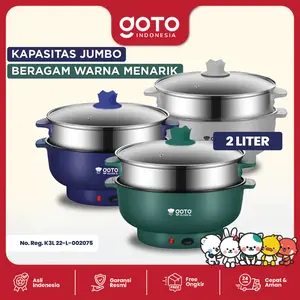 Goto [COD] Oliver Electric Pan 2L Fry Pan Portable Panci Listrik Serbaguna