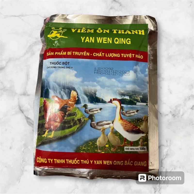 1 gói 100g VIÊM ÔN THANH (thuoc bột trộn ăn) đặc trị Cảm cúm, tiêu chảy, xù lông, xã cánh, bỏ ăn, rụt cổ trên gà vịt viên ốm 4