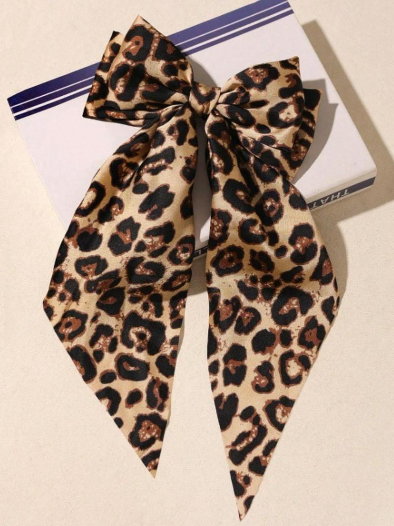 Product Introduction of Leopard Print Big Bowknot Decor Hair Clip, Elegant Hair Accessories for Women & Girls, Minimalist Headwear Suitable for Thick Hair 18
