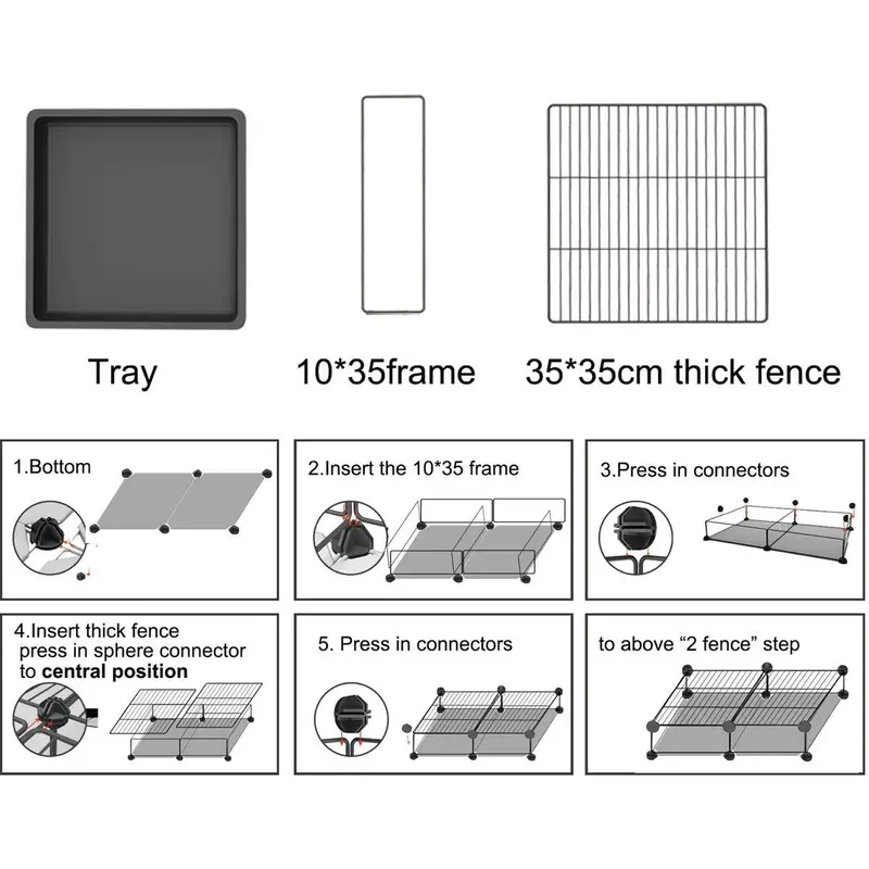 Pet Cage, 1 Set Portable Pet Crate with Door, Pet Cage for Indoor, Pet Fence, Pet Kennel for Small Medium Dogs & Cats 5