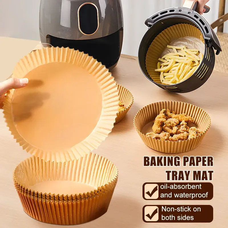 Air Fryer Disposable Paper Liner Non Stick Special Round Size Baking Papers for Cooking/Steaming Kitchen Accessories