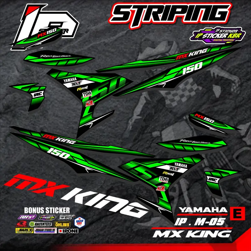 (COD) Striping MX KING 150 - Sticker Striping Variasi List MX KING KODE IP.M-05 Design IP Sticker KBR 2