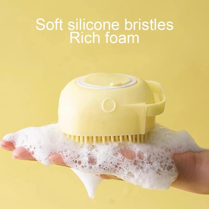 Random Color Silicone Bath Brush, 5pcs Handheld Pet Care Bath Brush, Shower Gel Dispenser Bath Scrubber, Bathing Accessories for Home Bathroom 4