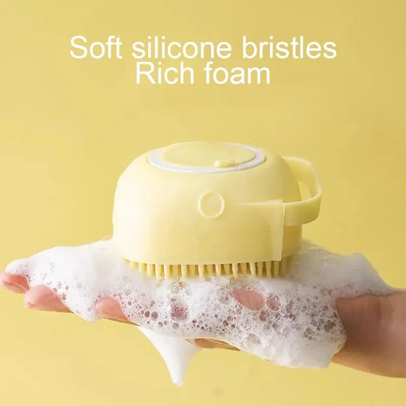 Random Color Silicone Bath Brush, 5pcs Handheld Pet Care Bath Brush, Shower Gel Dispenser Bath Scrubber, Bathing Accessories for Home Bathroom 3