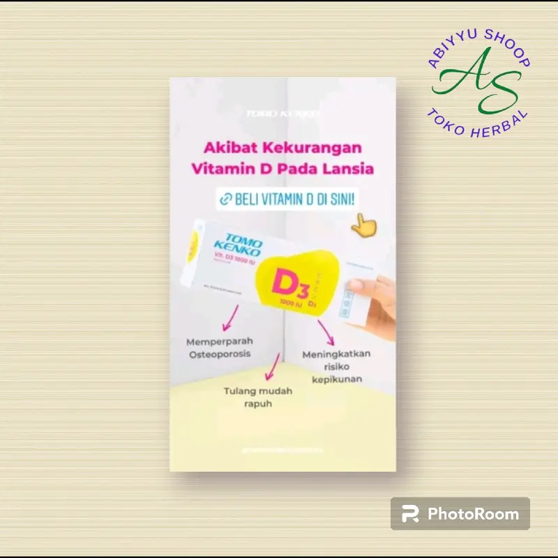 TOMO KENKO vitamin D3 1000 IU  | Vitamin D 1000IU | Kenko Original ( ecer) Dewasa 3