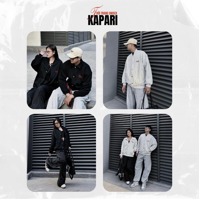 [DEAL MỞ BÁN] ÁO KHOÁC BOMBER KAPARI CỔ BẺ THỜI TRANG UNISEX NAM NỮ HOT TREND THÊU LOGO NỔI 0