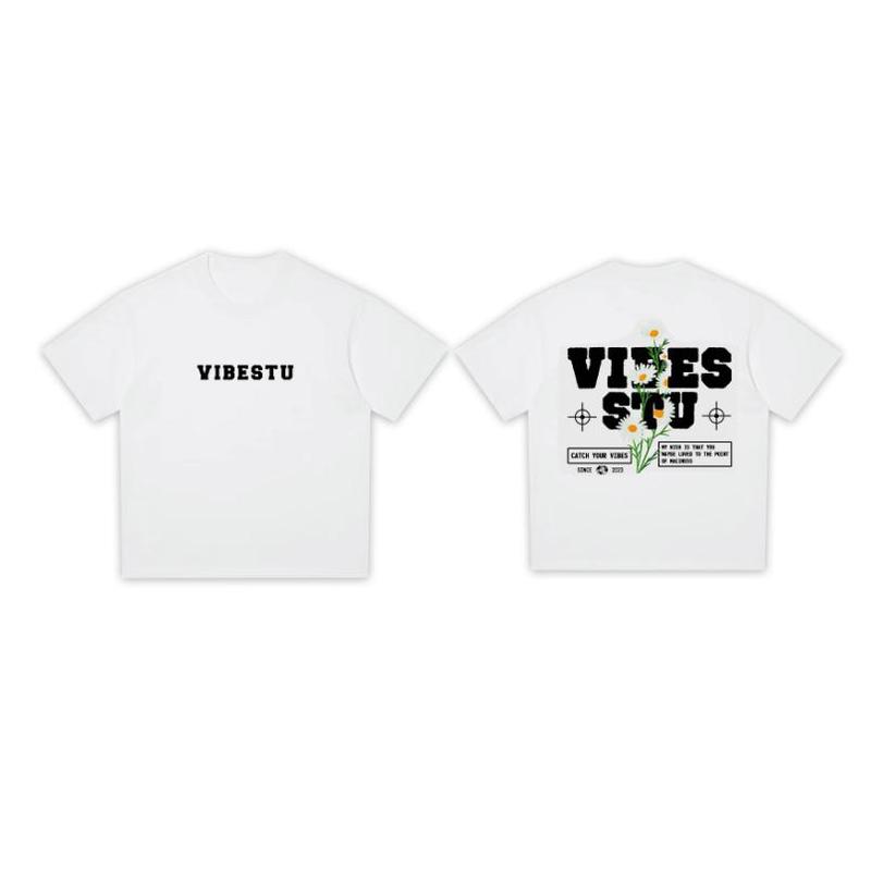Áo Thun Local Brand VIBESTU " Daisy Flower " Form Big Boxy Rộng Unisex 250Gsm 100% Cotton 240GMS Sản phẩm Women Women 0