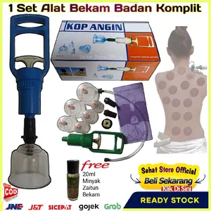 Alat Terapi Bekam Set isi 6 Tabung Gelas 1 Seat Box Cup Badan Komplit Kop Angin Becam Tubuh Meringankan Mudah Digunakan Therapi Tradisional