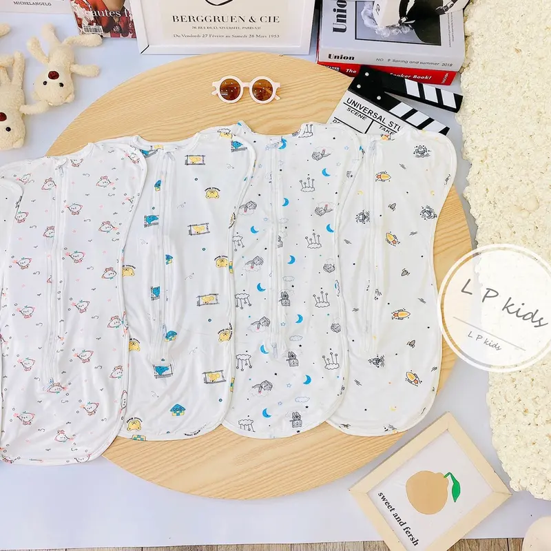 (MS71)Nhộng chũn thun lạnh siêu mềm mịn cho bé yêu màu trắng 5