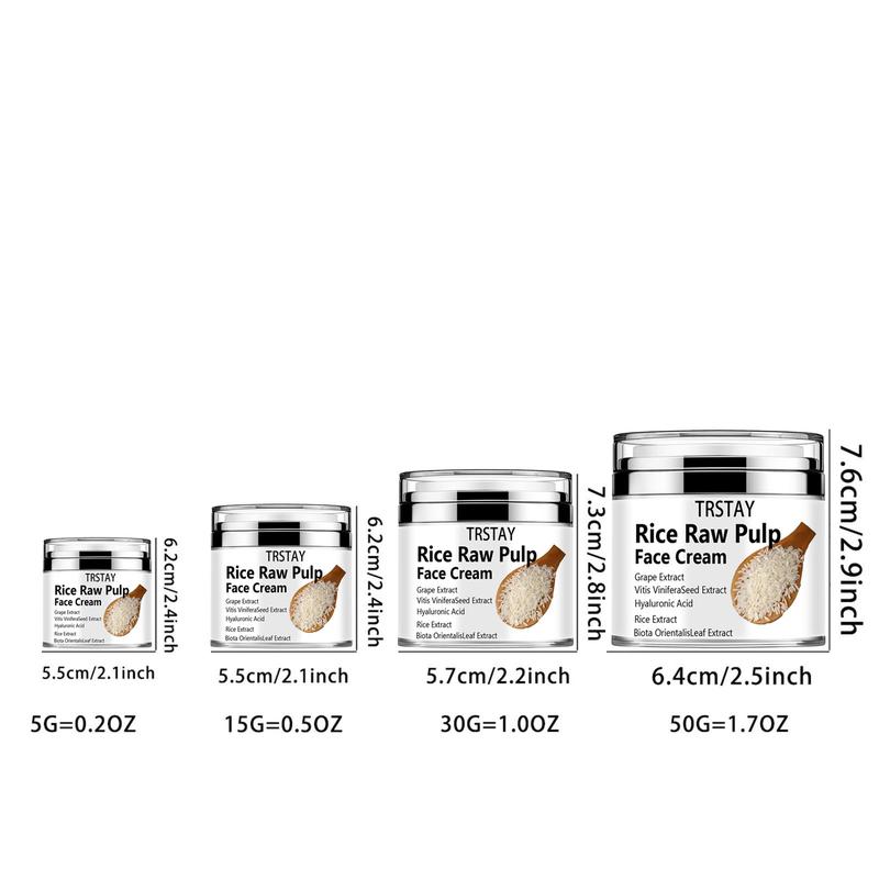 Rice Raw Pulp Face Cream, Moisturizing Skin Care Cream, Lifting and Firming Cream, Hydrating Facial Skincare Product for Women & Men 1
