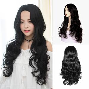 Long Wigs for Woman No Bangs Curly Hair Wig Layered Big Wave Hair Extensions Full Head Wigs