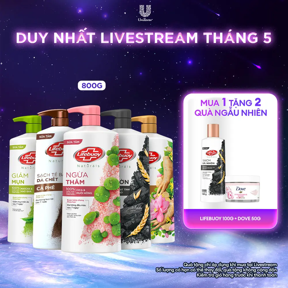 Sữa Tắm Lifebuoy Detox Chiết Xuất Matcha & Khổ Qua Hỗ Trợ Da Khỏi Vi Khuẩn Gây Mụn Chai 800g - Cho Nam & Nữ [1]