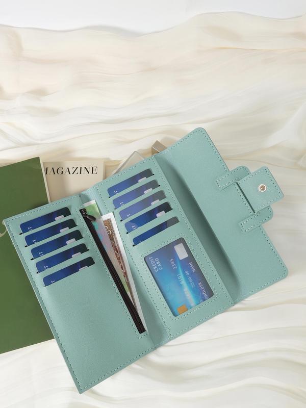 Women's Elegant Minimalist Envelope Trifold Wallet, Trendy Vintage Long Wallet, All-match Card Holder with Card Slots for Daily Use 8
