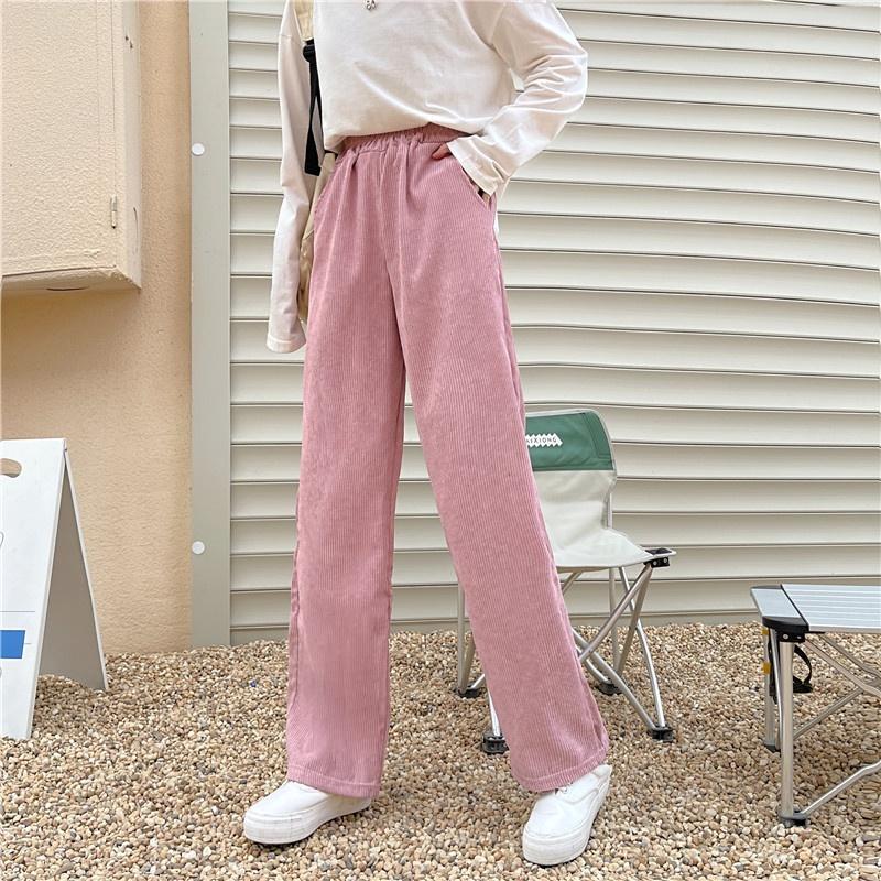 Quần Ống Rộng Nữ Nhung Tăm Culottes Hàn Quốc Ulzzang Pants 5