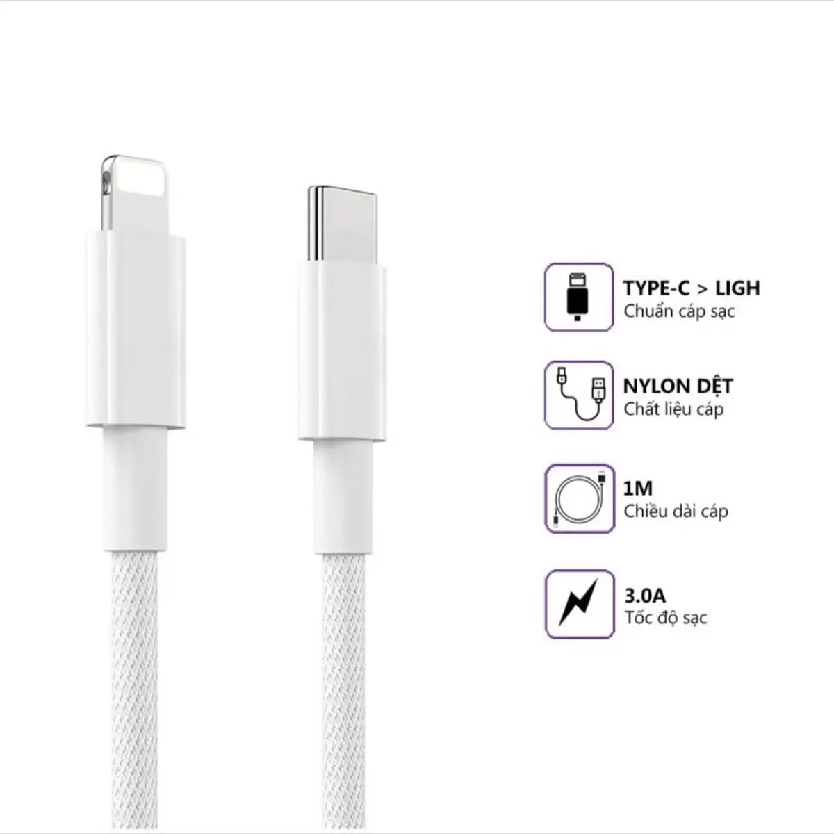 (COMBO 2 CÁP) sạc nhanh PD20W Chíp C94 bọc dù  1met sạc nhanh Phone 8-14prm Phụ Kiện Sạc Điện Thoại iphone capsacnhanh 20w i(không dùng cho 15-16) ( không kèm theo cu sạc)