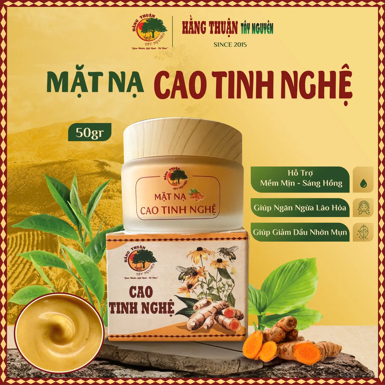 Cao Tinh Nghệ Chăm Sóc Da Mặt Hằng Thuận Tây Nguyên, Làm Đẹp Da, Skincare Nữ