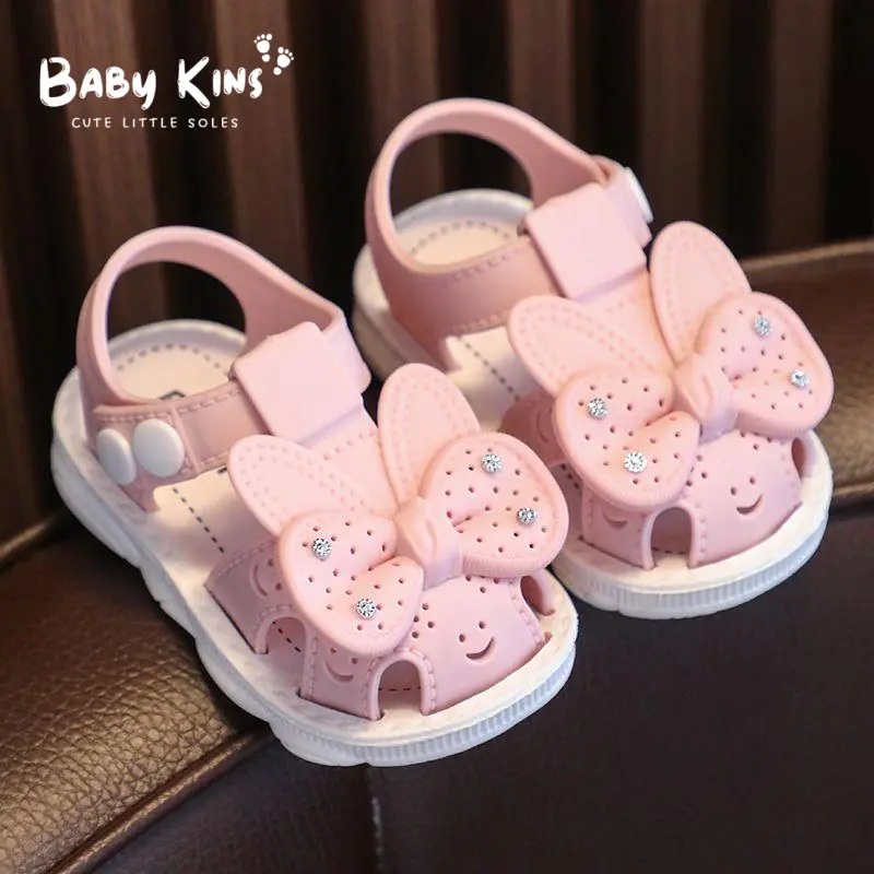BabyKins Girls' Sandals Soft Sole Summer 0-3 Year Old Children's Princess Non slip Baotou Sandals for Kids Girl