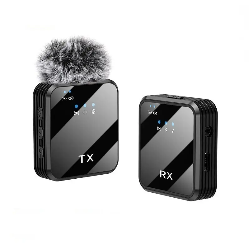 New Wireless noise canceling microphone system portable collar clip microphone podcast interview camera video recording video