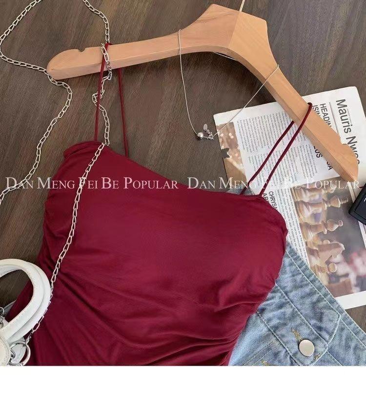 Product Introduction of Áo Vest Lưng Làm Đẹp, Kiểu Trượt, Màu Đỏ, Có Đệm Ngực, Có Thể Mặc Bên Trong, Cơ Sở Mỏng Và Gợi Cảm, Áo Ống Cô Gái Nóng Bỏng, Chống Trượt, Áo Đẩy Lên 4