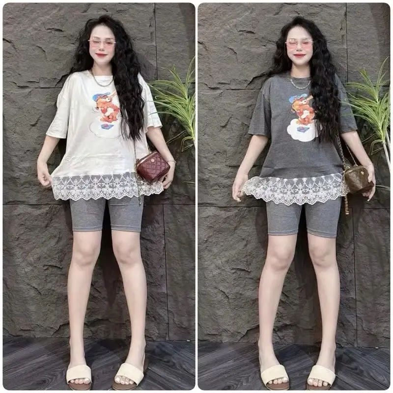 ĐỒ BỘ NỮ, SÉT BỘ LỬNG IN GẤU VIỀN REN 3 MÀU BIGSIZE 45-85KG 0