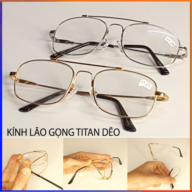 Kính lão gọng dẻo có độ 0.5 đến 4 độ độ cho người già kính viễn thị mắt Kính tròng thủy tinh FERADO