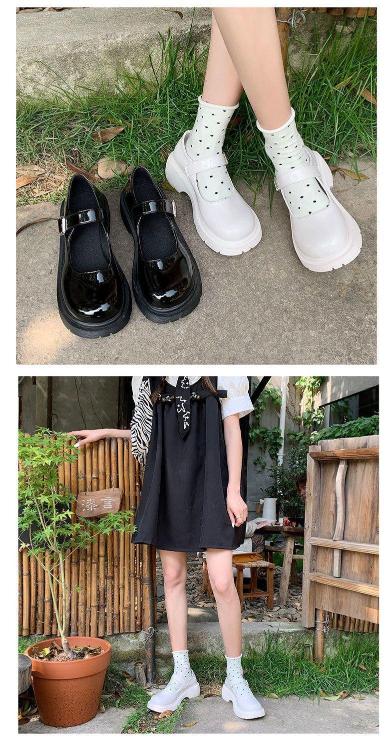 Product Introduction of Giày Da Nữ, Phong Cách Mary Jane, Ngoại Cỡ 41-44, Giày Đế Bằng Mỏng Mùa Hè, Thích Hợp Mặc Với Váy JK, Đế Dày, Nhẹ, 41 Shoes 6