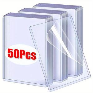 注目 クリアK‑POPカードプロテクター、50枚セット／厚さ35ptのPVC製トップローダーカードプロテクター、ID写真やゲームカード用デスクオーガナイザー、人気商品