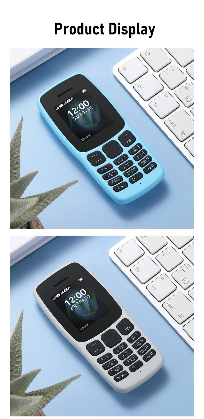 Product Introduction of New Straight Button Machine 2G mic spinning N106 Big Word Function Ready to Use Classic Mobile Phone Suitable for Adult Student Mobile Phone Mini phone GSM Card Dual multicolor Southeast Asia 15