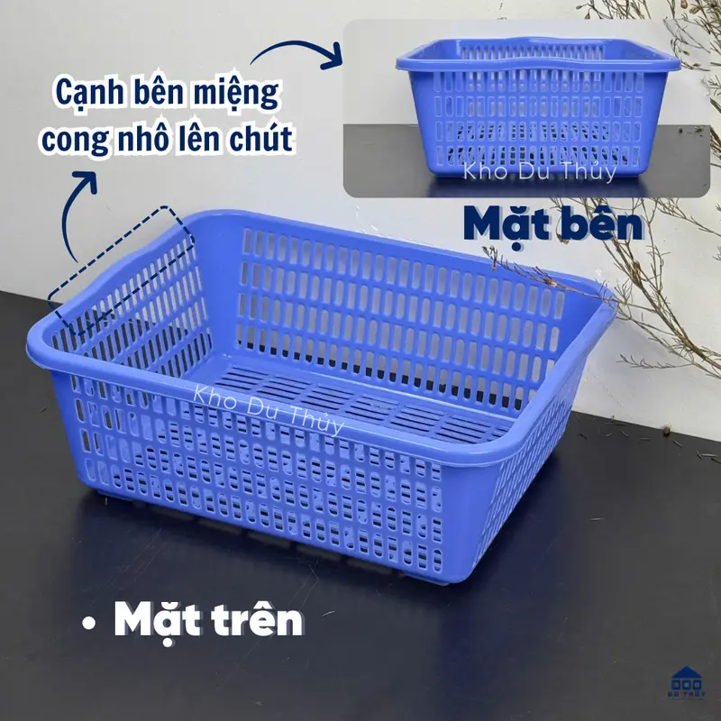 COMBO 5 CÁI Rổ nhựa chữ nhật cao 34 x 27.6 x 12.3 cm đựng đồ đa năng 3