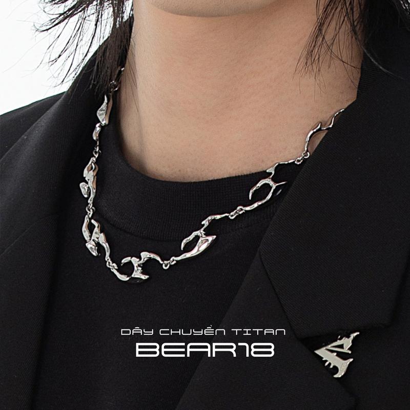 Dây chuyền nam y2k, vòng cổ hiphop THÉP TITAN KHÔNG GỈ phù hợp dành cho nam và nữ, trang sức titan BEAR18 - D252