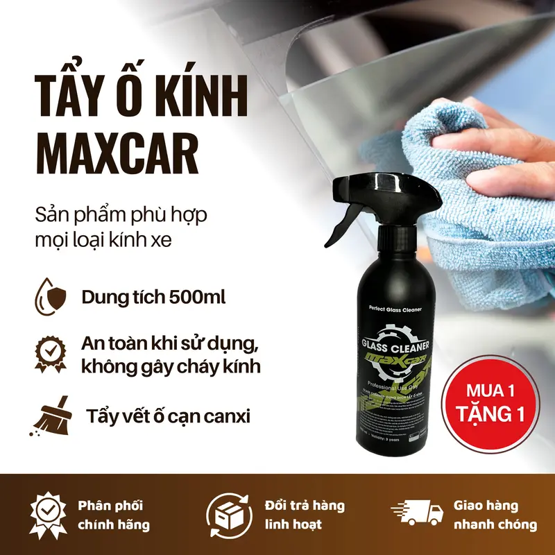 Dung dịch tẩy ố kính và cặn canxi Glass Cleaner Maxcar 500ml - SHC Group 0