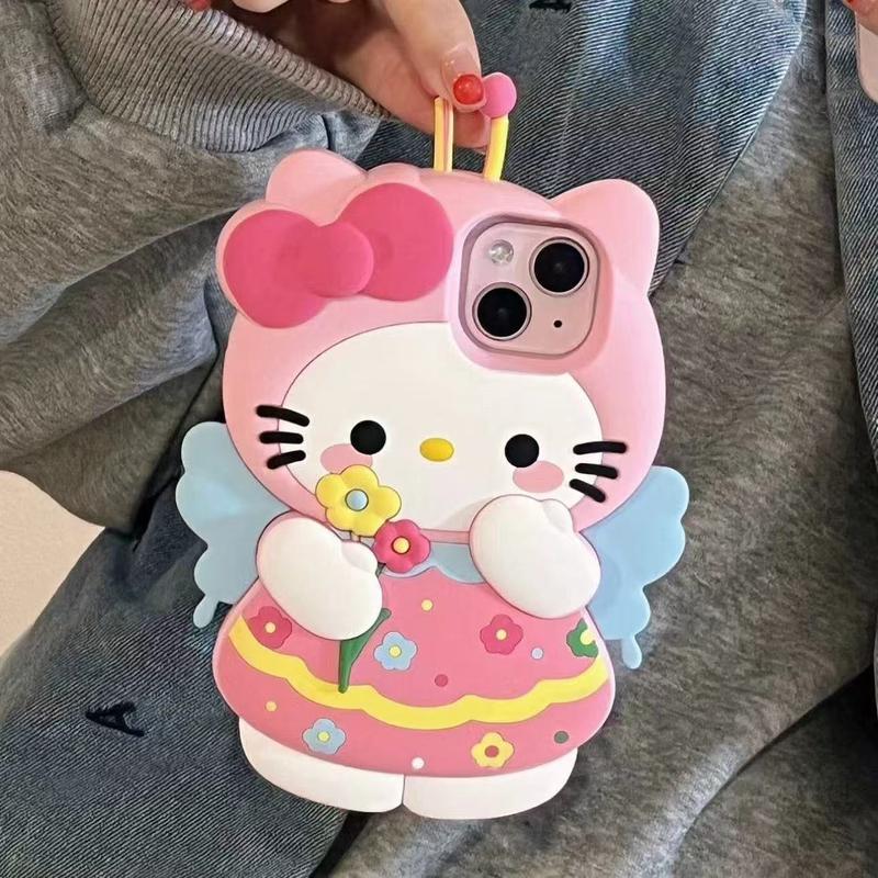 Ốp Điện Thoại Hello Kitty Cho Apple, Thiết Kế Hình Ong Hoa, Ốp Mềm Hoạt Hình, Thích Hợp Cho Apple 15Promax, Apple 14pro13, Apple 12 Pro11, Bán Chạy Tại Cửa Hàng 5