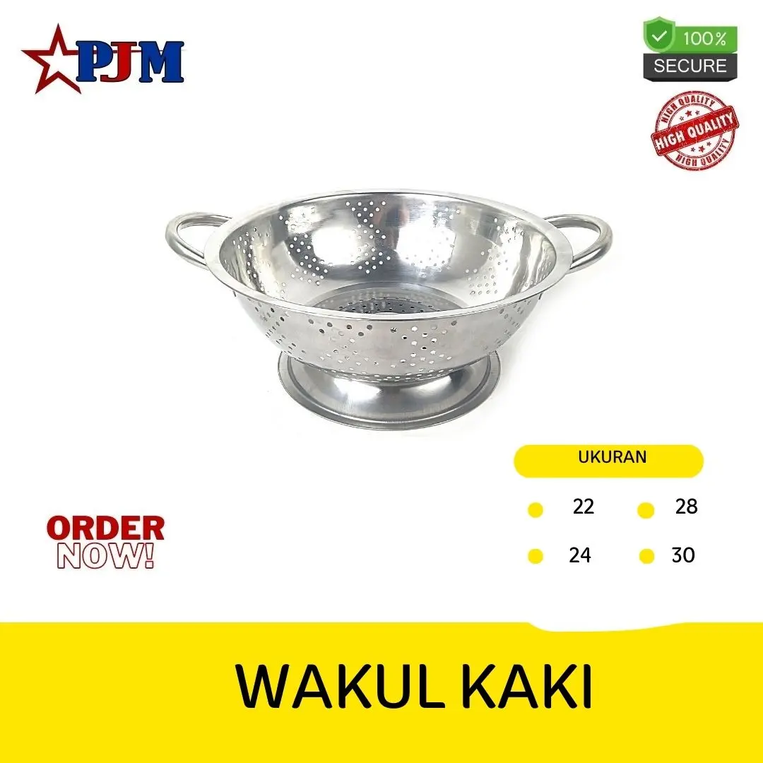 Wakul Nasi kaki Stainless Wakul Mangkok Buah Colander Stainless Lubang Wadah