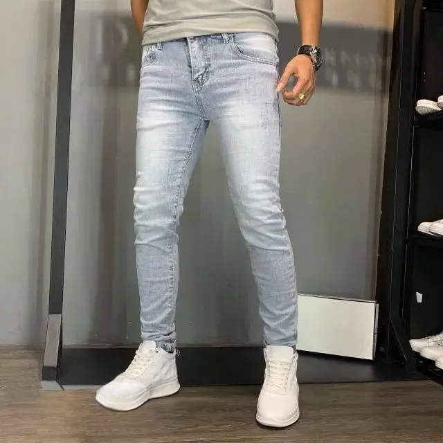 Quần Jean Dài Nam Màu Xám Ôm Gọn Chất Vải Co Giãn Menswear Pants