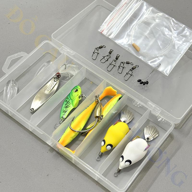 Product Introduction of Combo 5 Mồi Chuyên Lure Nhạy Cá + Tặng 2m Leader Noeby, 5 Khóa Lure, Hạt Trợ Lực Ném, Hạt Chặn, Hộp Đựng - Đi Câu Fishing Bắt Cá Câu Cá 5