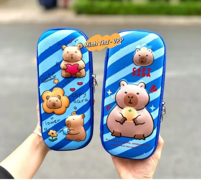 Hộp Bút 3D, Bóp Viết Vải Họa Tiết In Nổi 3D Chống Thấm Nước Nhiều Mẫu Cute Túi Chứa Viết Khóa Kéo Đựng Đồ Dùng Học Tập Học Sinh 8