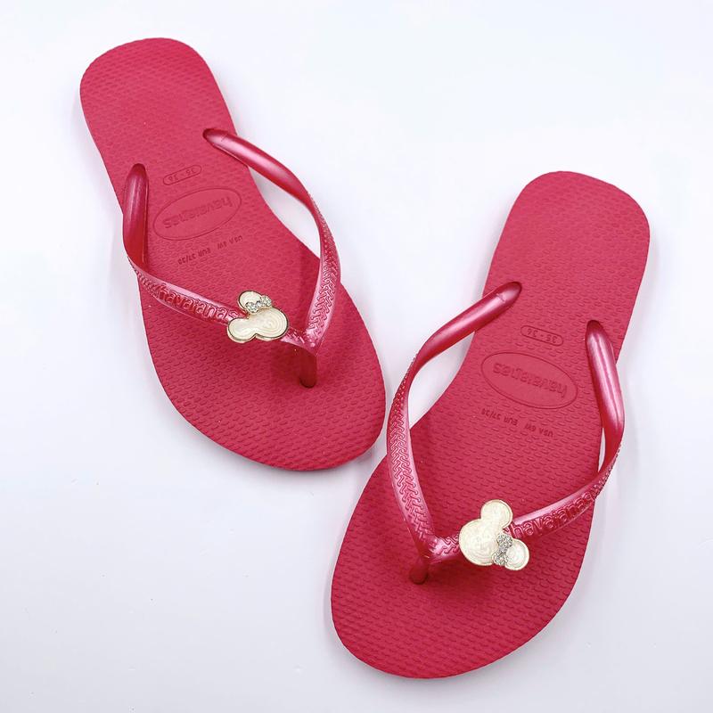 Dép  Havaianas Nữ Slim Gắn Kèm Charm Mickey Milk - Từ Brazil - Cao su non tự nhiên, chống trơn trượt - Thu Hường Havai 4